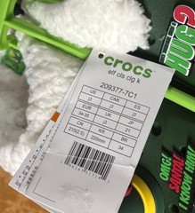 New Buddy The Elf CROCS Classic Clogs Green Big Kids 3 J3 Fur-Lined w/Jibbitz