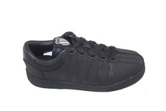 K SWISS CLASSIC 50144 BLACK/BLACK LOW TOP LEATHER BIG KIDS SNEAKER