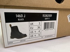 Dr. Doc Martens 1460 J Black Leather Lace Up Zip Combat Boots Youth Size 5 W/box