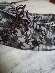 Duchess & Fox D F Handmade Leather Camo Shoes Size 1/2 Y New