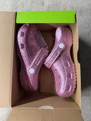 Crocs Classic Chunky Glitter Clog K Pink Glitter Unisex Kids J4 Slip On