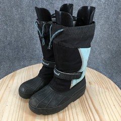 L.L. Bean Boot Children 4 Northwoods Snow Winter Hook-And-Loop Strap Black Blue