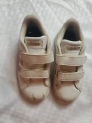 Adidas Baseline CMF INF Tennis Sneaker DB2755 Size 9.5 k copper white kids
