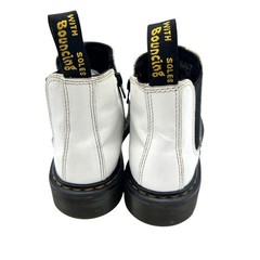 Dr. Martens 2976 J Kids White Leather Chelsea Boots Side Zip US 2 UK 1 EU 33