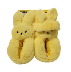 Peeps Plush Yellow Bunny Slippers & Headband Med 13-1 Kids