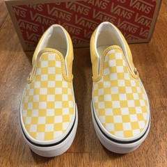 VANS Classic Slip-On Checkerboard Yellow White Canvas Unisex Kids US 1.5