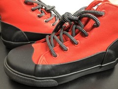 Hunter for Target High Top Canvas Rubber Dipped Sneakers Youth Sz 2 Red Black
