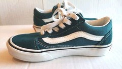 Vans Off The Wall Authentic Green/white Kids Size 13 Suede