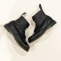Dr Martens 1460 Pascal Mono Boots Black Leather Size 4 Punk Alternative