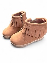 Carter’s Little Girls Brown Ankle Bootie Fringe Side Zip US 6