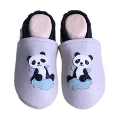 Liya’s leather slippers slippers – #602 panda in gray beige size 19/20 – 35/36