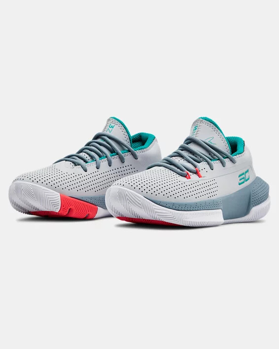 Under Armour Youth Preschool Curry Grey Teal Pink Steph Curry 3Zero III Sz