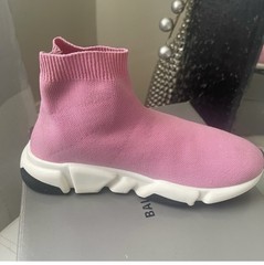 Balenciaga Kids Speed Trainer Sock Sneakers Pink White Black EU 31-32