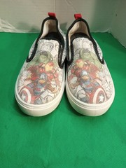 Marvel Avengers Canvas Slip On Shoes with Captain America, Hulk, Iron Man Size 1