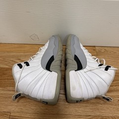 Air Jordan 12 Retro GS White Wolf Grey Black Youth 8Y Shoes Clean Pre-Owned