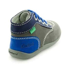 Kickers- Bonbon Blue and Grey Leather Shoes for Kids Unisex New in Box