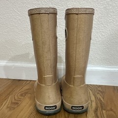 Bogs K RNBT GLITTER Waterproof Glitter Beige Youth Rain Boots Size 6, Euro 39