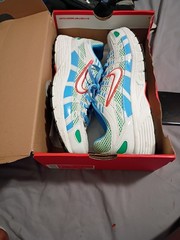 Kids Nike P-6000 Blue Silver Green White Black IB7729-121 Sneaker Shoe Trainer
