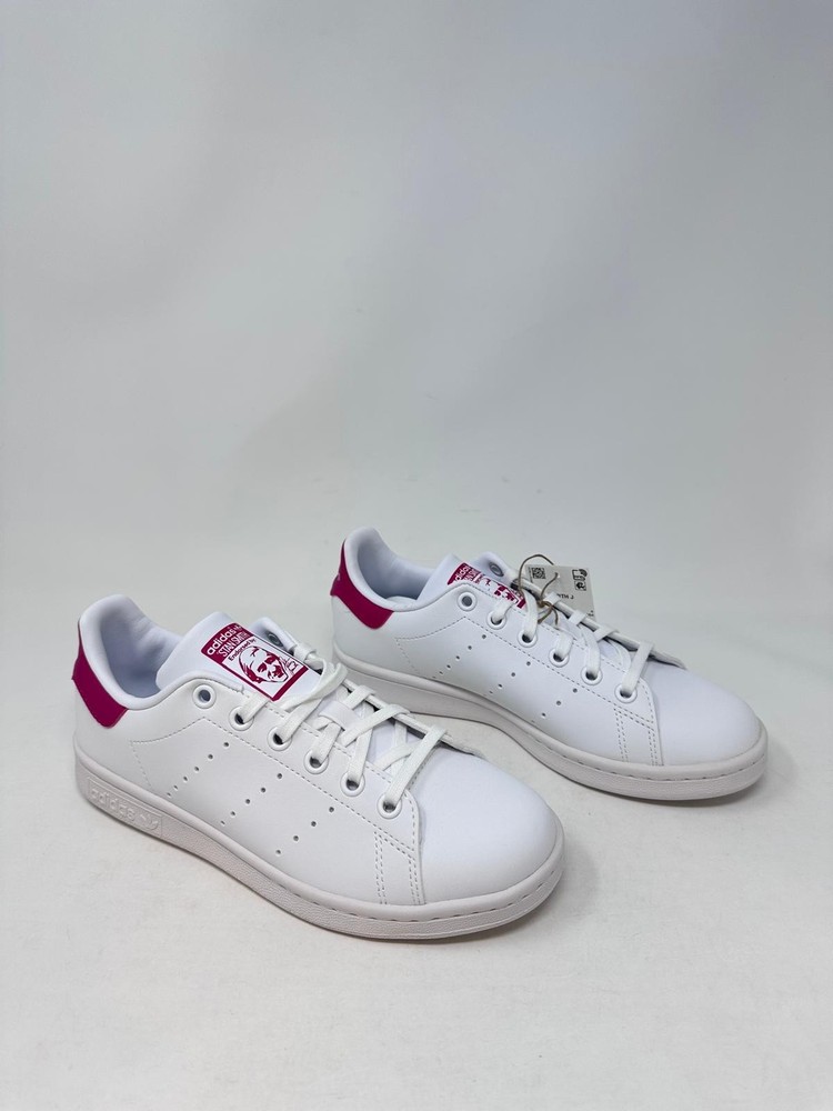 adidas Juniors‘ Stan Smith Primegreen Shoe FX7522- US:4.5, White/Pink, J2(D311T)