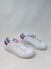 adidas Juniors‘ Stan Smith Primegreen Shoe FX7522- US:4.5, White/Pink, J2(D311T)