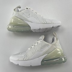 Nike Air Max 270 White Metallic Silver GS Kids Shoes 943345-103 Size 4Y