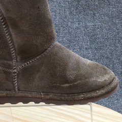 Bearpaw Boots Youth 2 Elle Shearling Gray Cow Suede Pull On Comfort Ankle Top