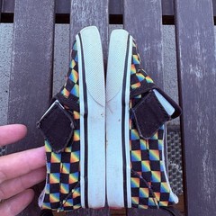 Vans Kids 6 – Rainbow Black Checkered Print Slip On Style #721356