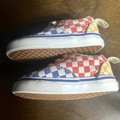 Vans Old Skool Checkerboard Toddler Size 4 Multicolor Red Blue Yellow Shoes