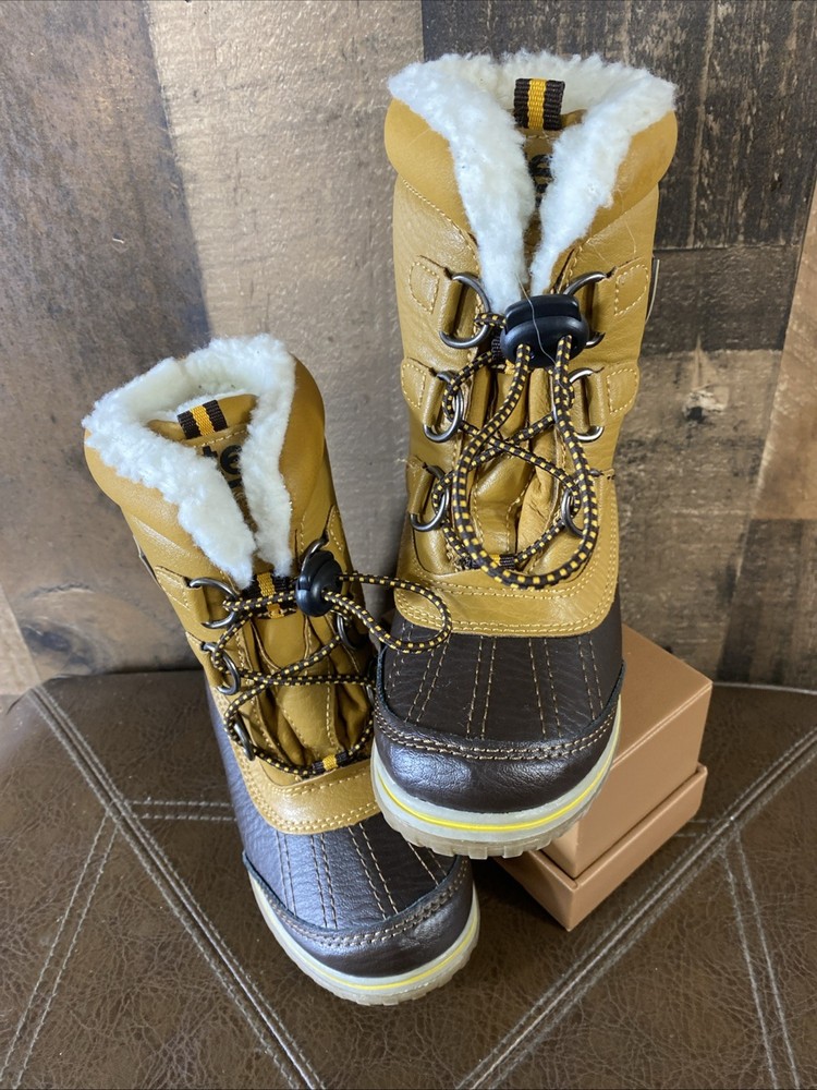Totes Kids Lil Morris Wheat Brown Lined Winter Snow Rain Boots Size 10T Toddler