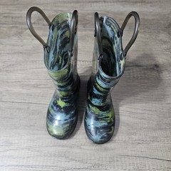 Western Chief Dinosaur Light-Up Rain Boots for Kids Blue/Black, Pull-Up Loops