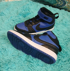 Nike Unisex Kids Colorblock High Top Sneakers Hook & Loop Logo Size 11