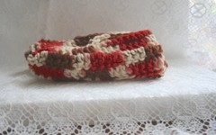 Handmade Crochet Slippers, Brown White Red, Kids House Slippers, Unisex Footwear