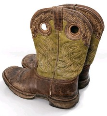 Durango Youth Size 4 M Green Brown Leather Cowboy Western Boots 9″