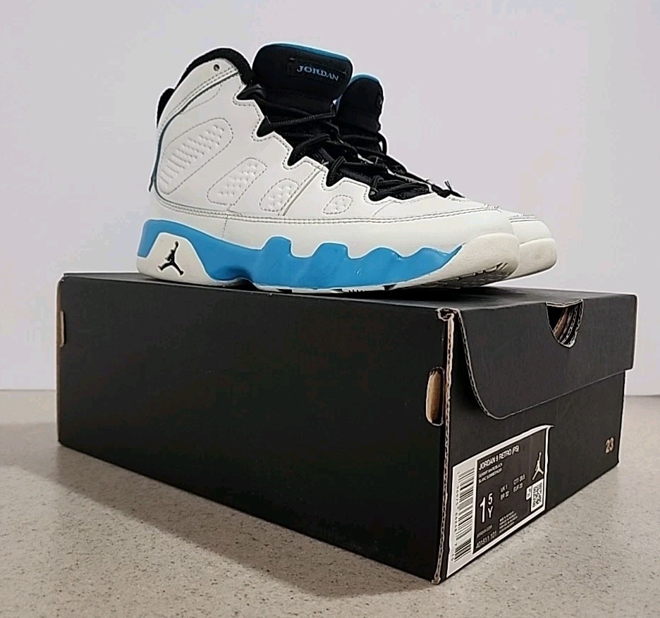 AIR JORDAN 9 RETRO (PS ) „POWDER BLUE“ 2024 SZ 1.5 Y 401811-101 DS White Blue