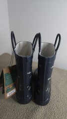 NEW Lone Cone Matte Blue Simple Sharks Kids 1 L Rain Boots