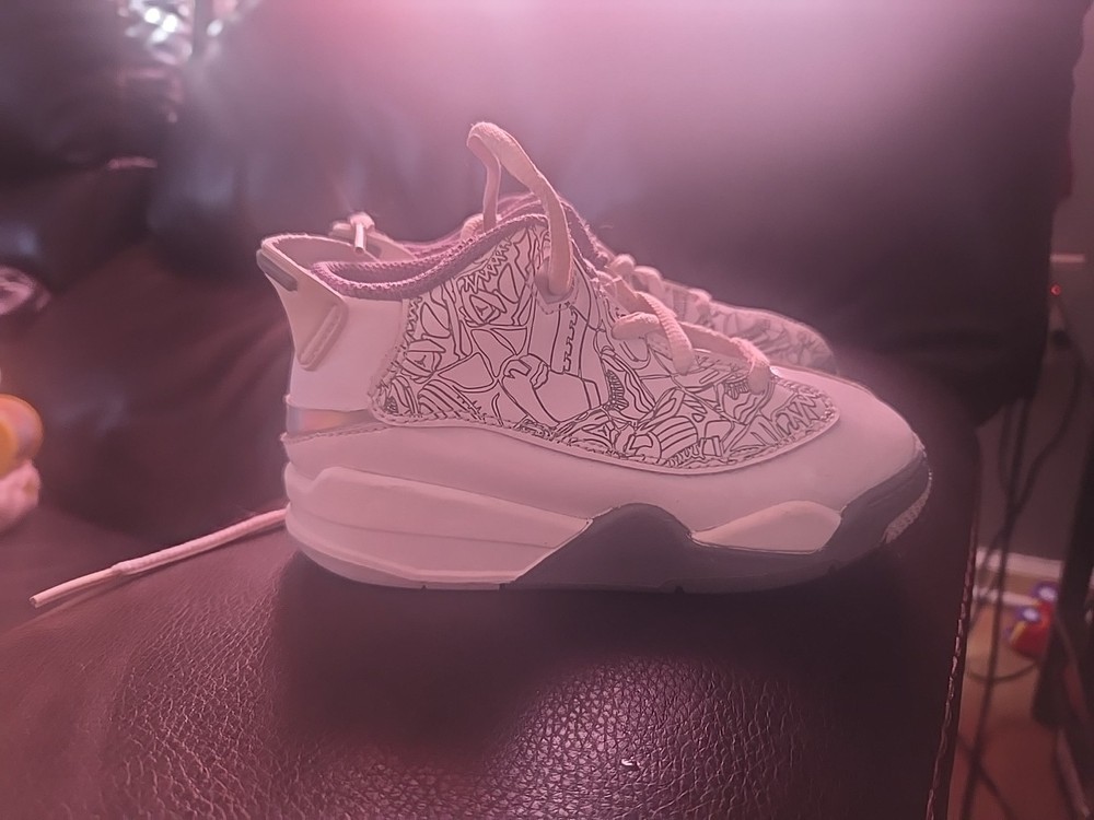 Childs Nike Air Jordan Dub Zero Gray And White