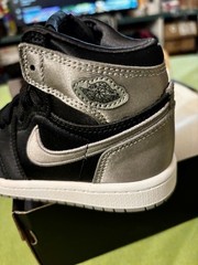 Jordan 1 Retro High OG (PS) Black/Medium Grey-White Size 11c Kids New in Box