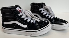 Vans Off The Wall High Top Black White Suede Skateboard Shoes Sneakers Sz 1 Kids