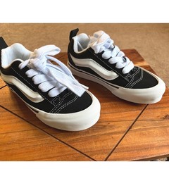 Vans Knu Skool Black True White Chunky Skate Shoes Kids Size 12 NWB