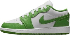 Air Jordan1 Big Kids‘ Low SE Sneakers – White/Chlorophyll/Lightning