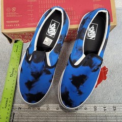Vans Classic Slip-On Oversized Tie Dye Dazzling Blue Black VN0A4UH8ABR Size 5.5Y