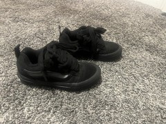 Little Kids VANS Black Knu Skool Sneakers Size 12