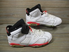 Nike Air Jordan 6 Retro 2013 White Infrared 384665-123 Youth Size 5.5 Y