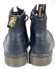 Doc Martens Junior 1460J Softy T Leather Lace Up Boots Black Ankle Zipper • Sz 2