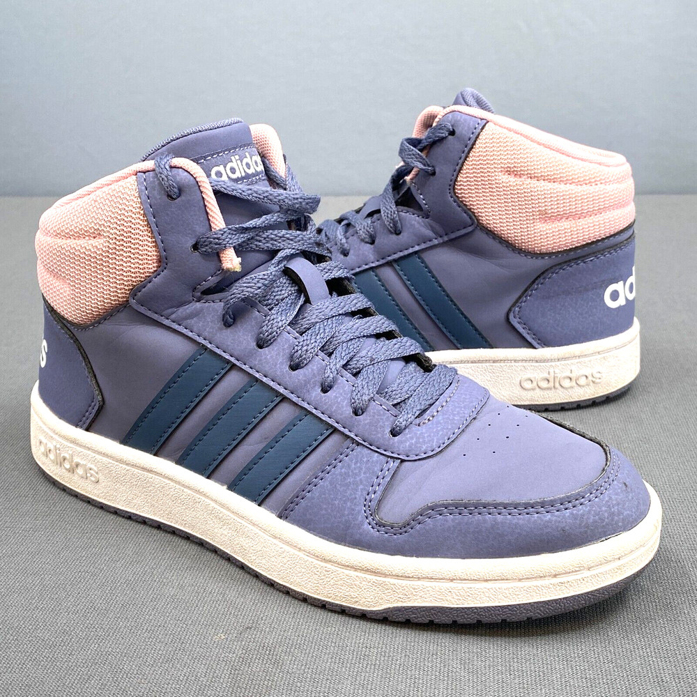 Adidas Hoops Mid Top 2.0 Athletic Sneakers Shoes Youth 6 Purple Pink Basketball