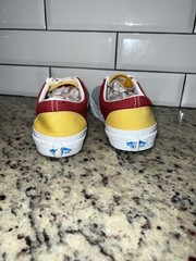 Vans Classic Blue Maroon And Yellow Shoes Size 4.5 Juniors Pre Owned