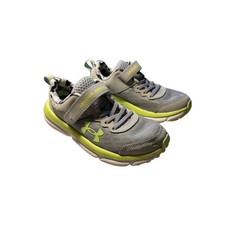 Under Armour Kids Assert 9 AC Grey Lime Green Running Shoes 3027399-100 Size 13K