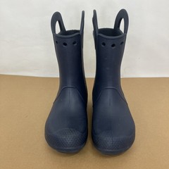CROCS Handle It Rain Boots Child KIds Sz J3 Navy Blue Rubber Pull On Waterproof