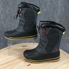 Swiss Tech Boots Youth 2 Thinsulate Waterproof Winter Lace Up Mid-Calf Gray