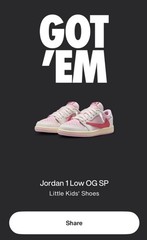 Jordan 1 Retro Low OG SP Travis Scott Sail Tropical Pink (PS) Size 2Y PRESALE